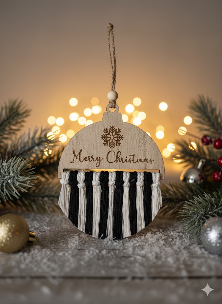 Décoration de Noël en macramé