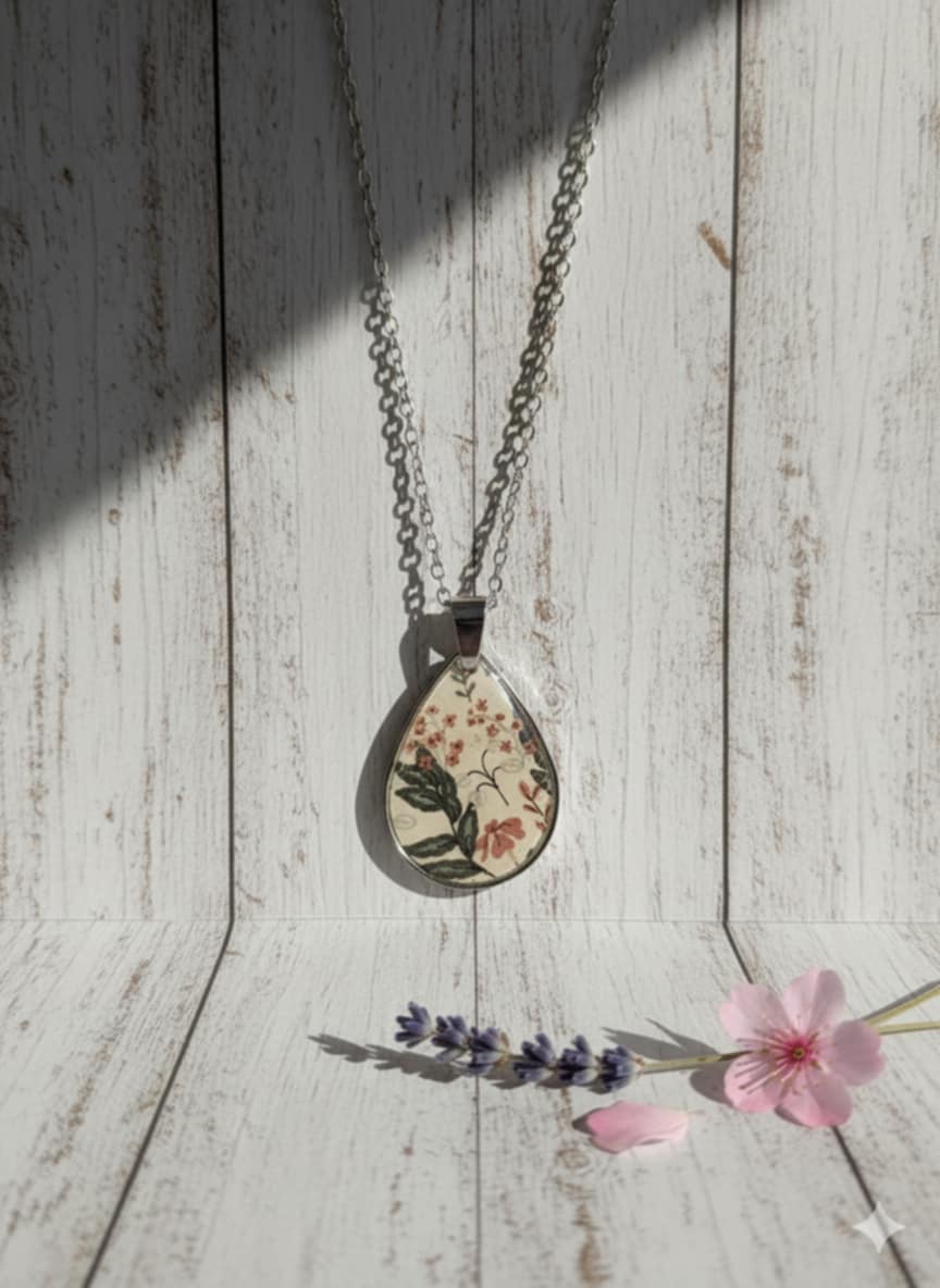 Collier pendentif floral