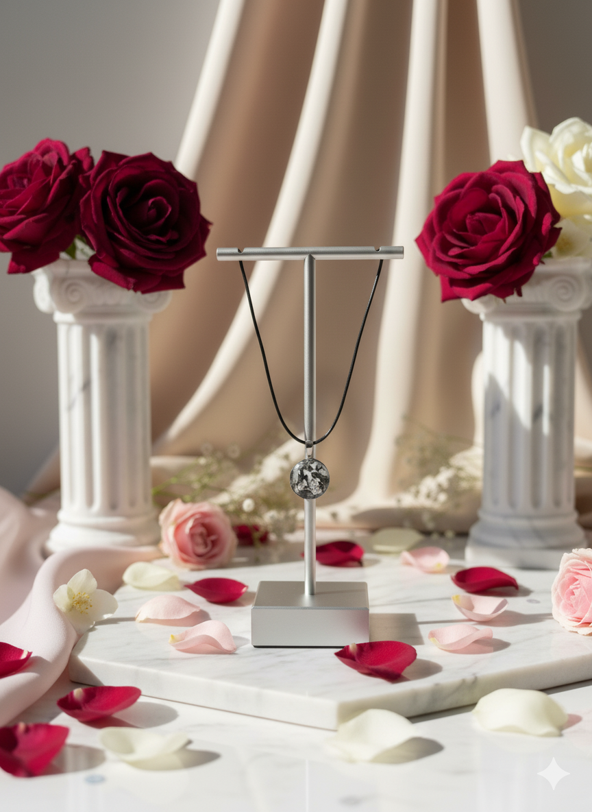 Collier Coeur marbré