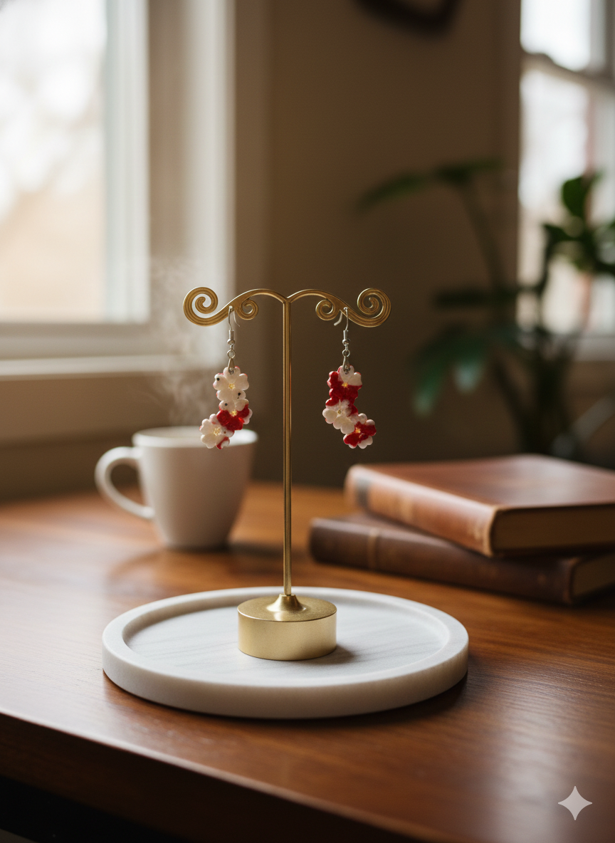 Boucles Sakura rouge