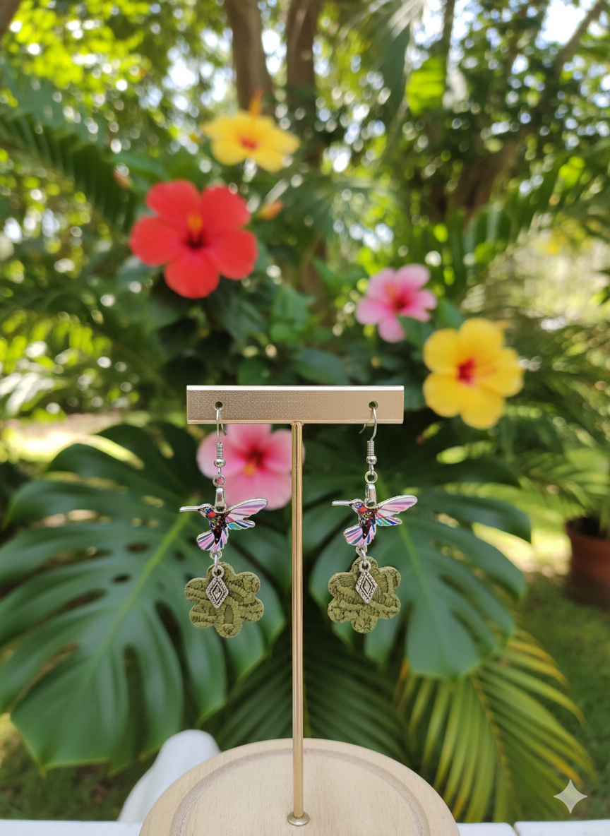 Boucles d'oreilles colibri