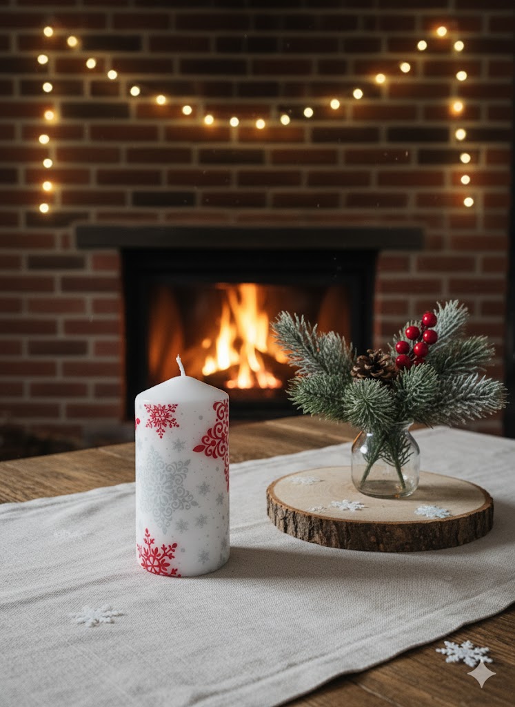 Bougie de Noël décorative