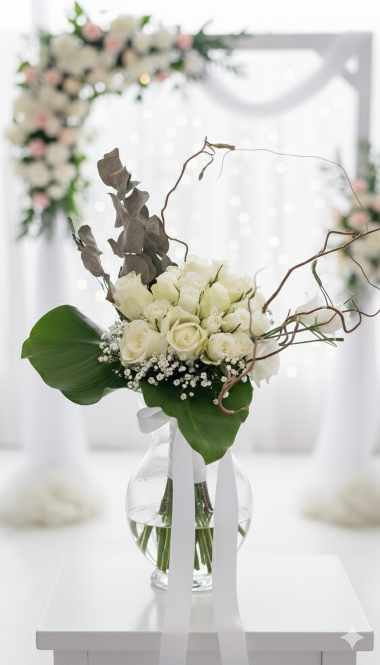 Bouquet de roses blanches
