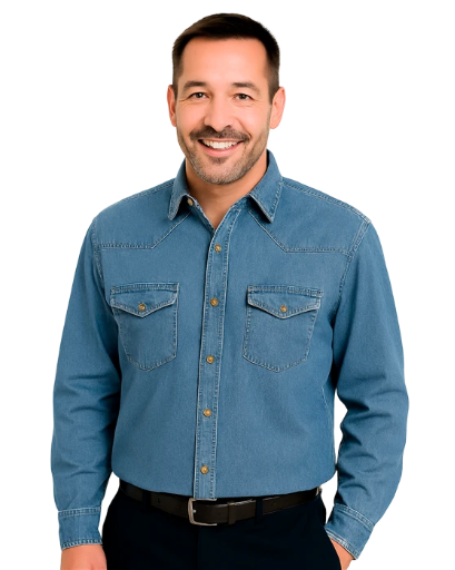 Camisa de Jean 2 Bolsillos - Manga Larga