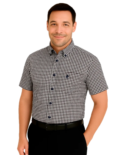 Camisa Cuadritos Polo - Manga Corta