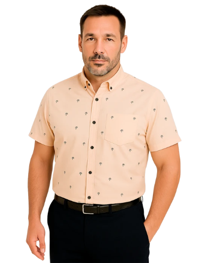 Camisa Flor Elastizada - Manga Corta