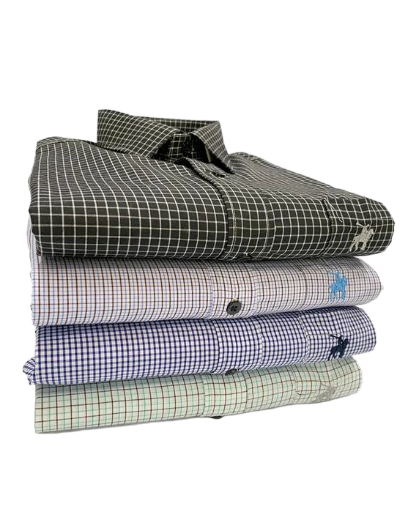 Camisa Cuadritos Polo - Manga Larga