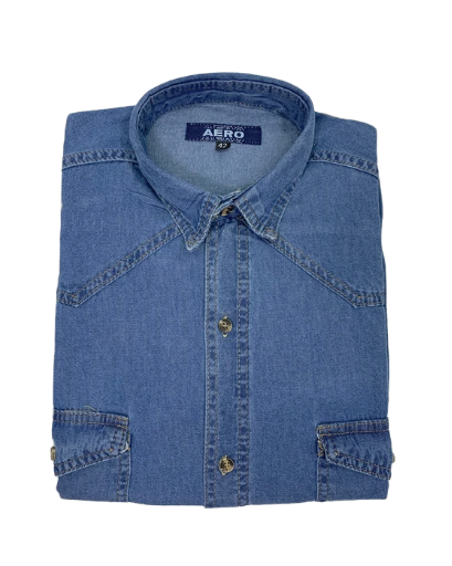 Camisa de Jean 2 Bolsillos - Manga Larga