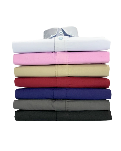 Camisa Lisa Poplin - Manga Larga