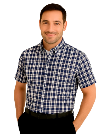 Camisa Cuadritos Polo - Manga Corta