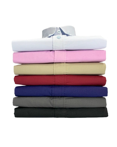 Camisa Lisa Poplin - Manga Corta