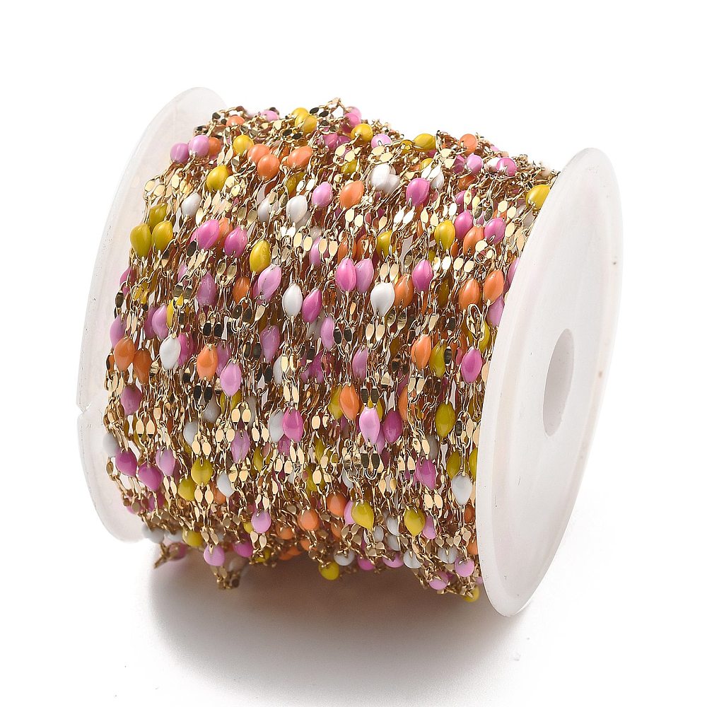 Gold Enamel Dapped Chain in Sunset 