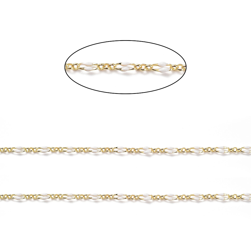 White Enamel Link Chain 