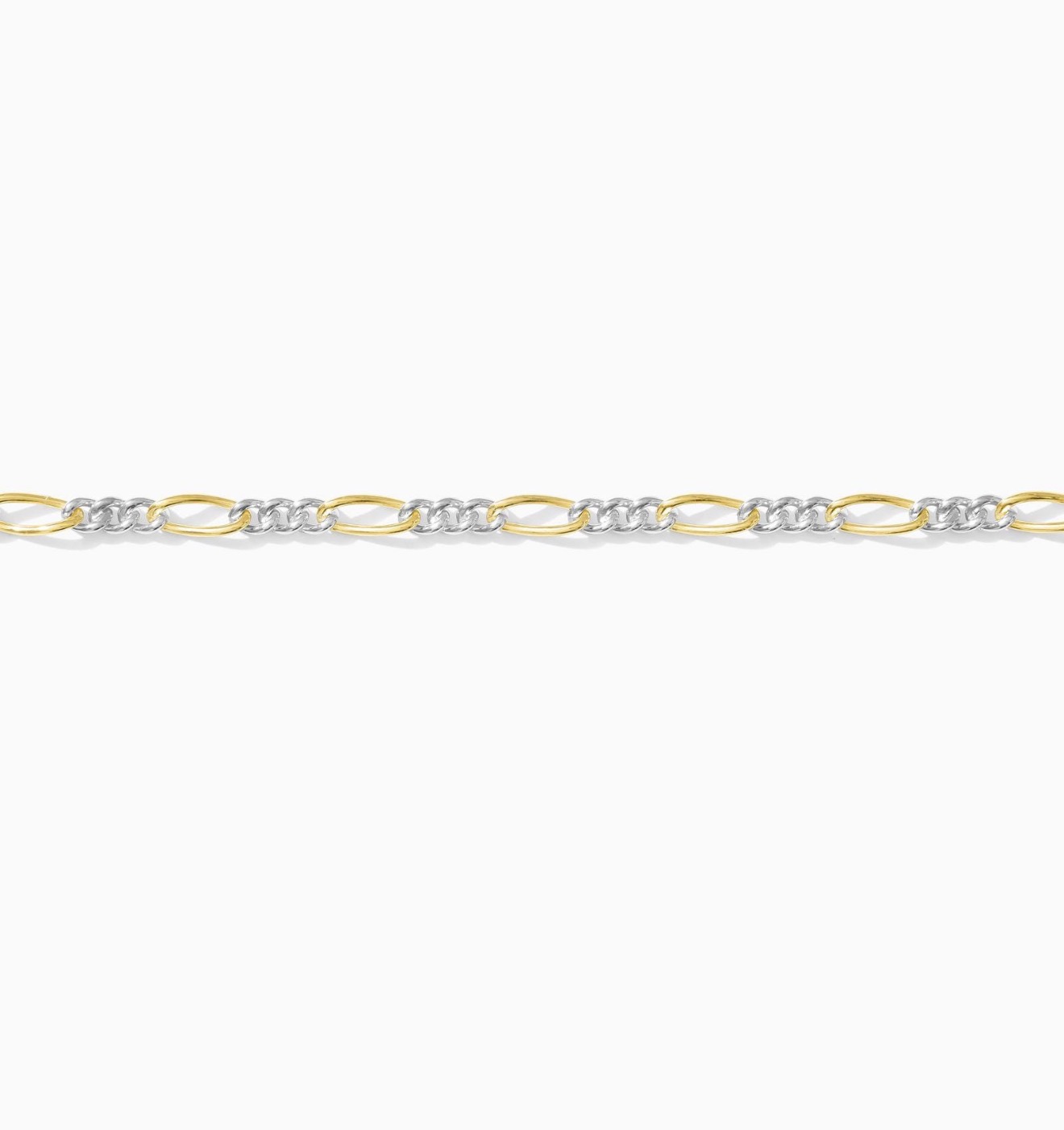 Mixed Metal (14K GF/Sterling Silver) Figaro Chain 