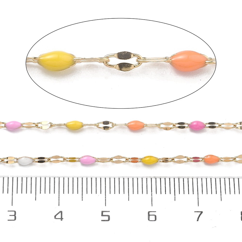 Gold Enamel Dapped Chain in Sunset 