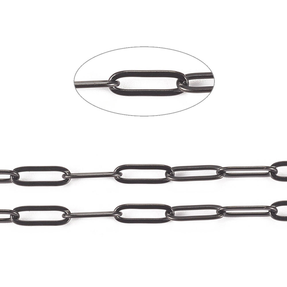 Black Stainless Paperclip Chain