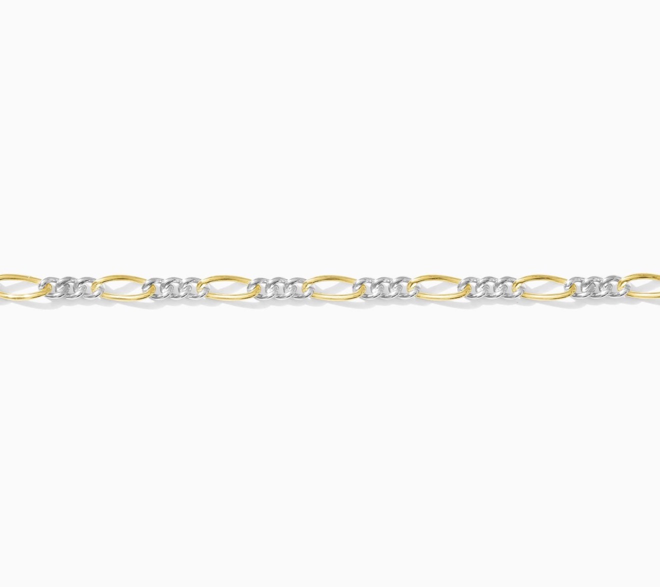Mixed Metal (14K GF/Sterling Silver) Figaro Chain 