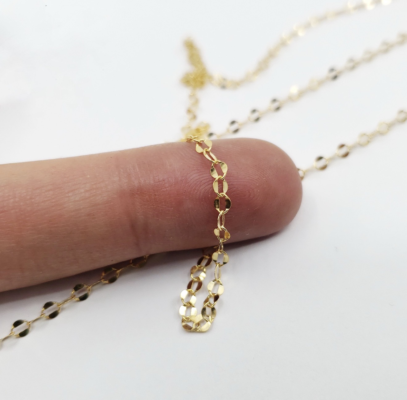 14k Gold Filled Dapped Cable Chain 