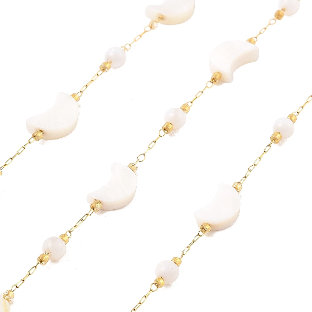 Beaded Moon Chain in Gold 