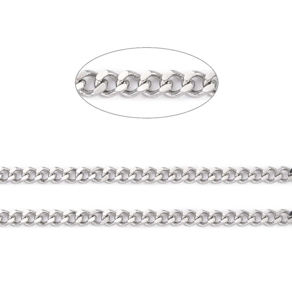 Silver Small Curb Chain