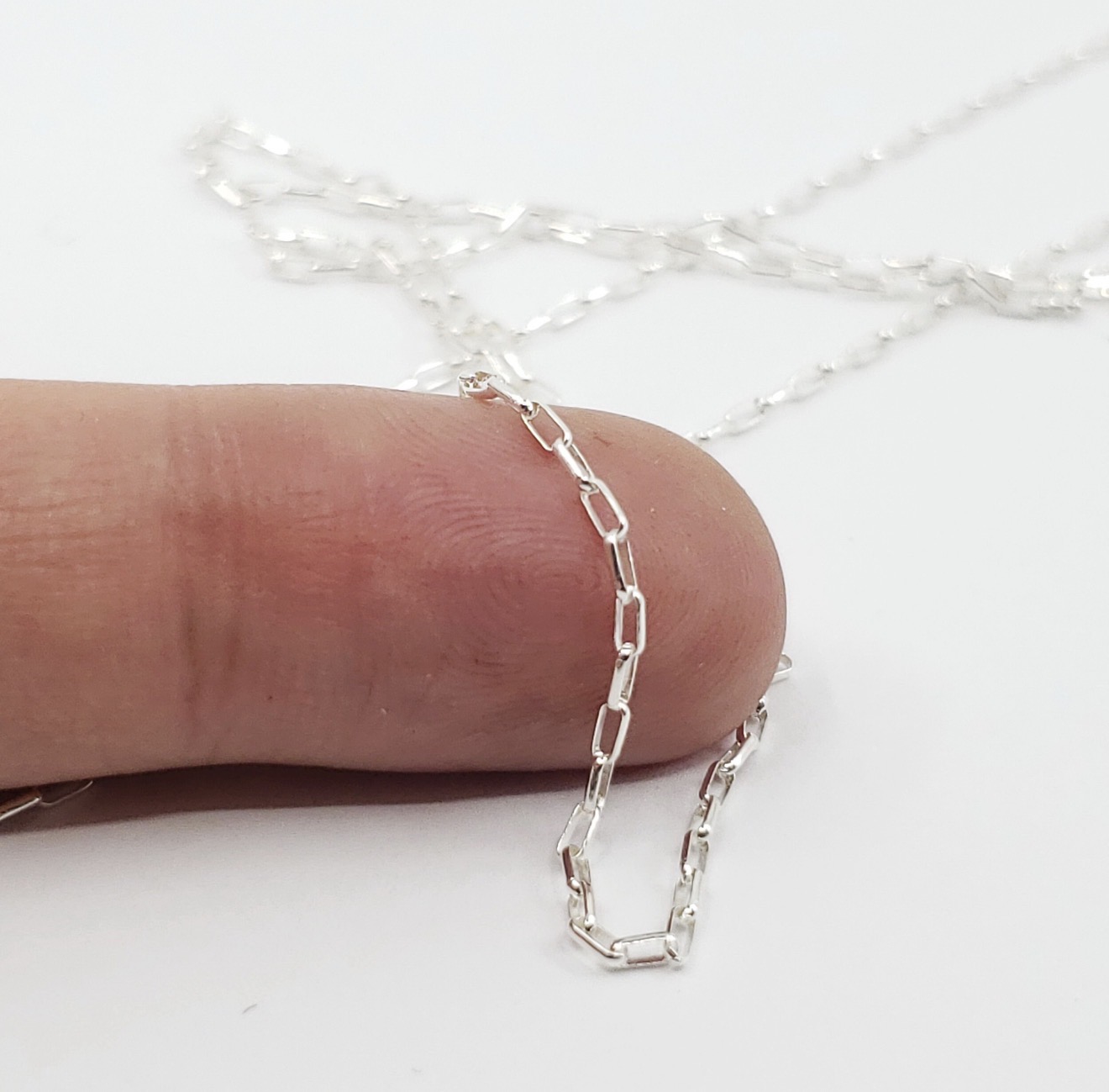 Sterling Silver Elongated Rolo Chain