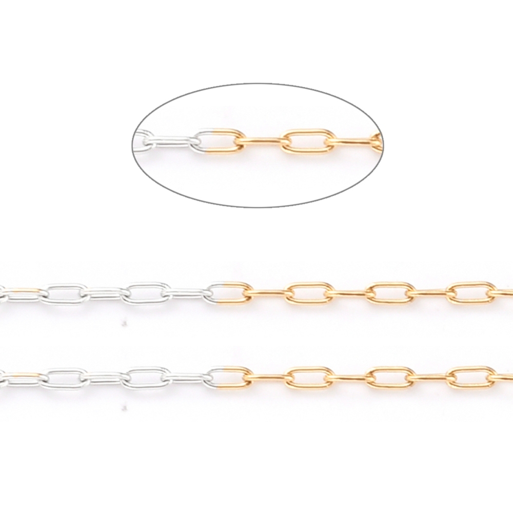 Two Tone Small Paperclip Chain