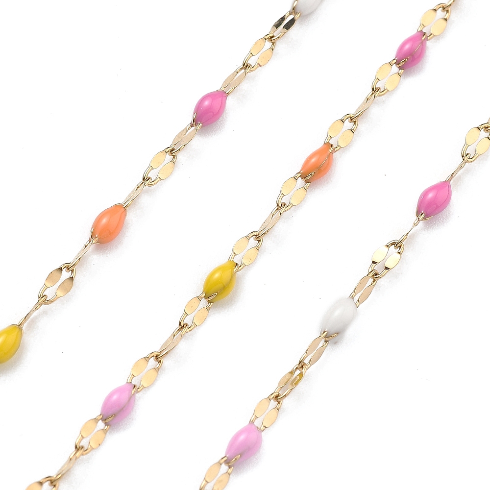 Gold Enamel Dapped Chain in Sunset 