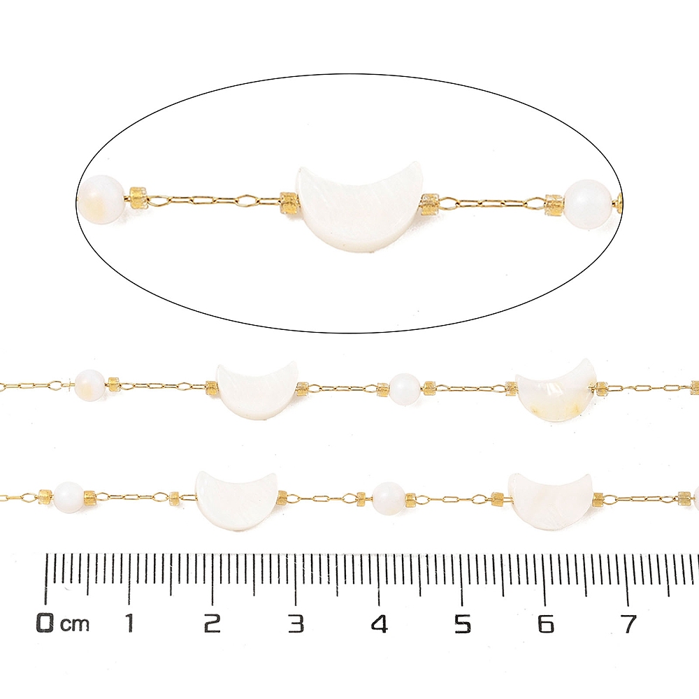 Beaded Moon Chain in Gold 