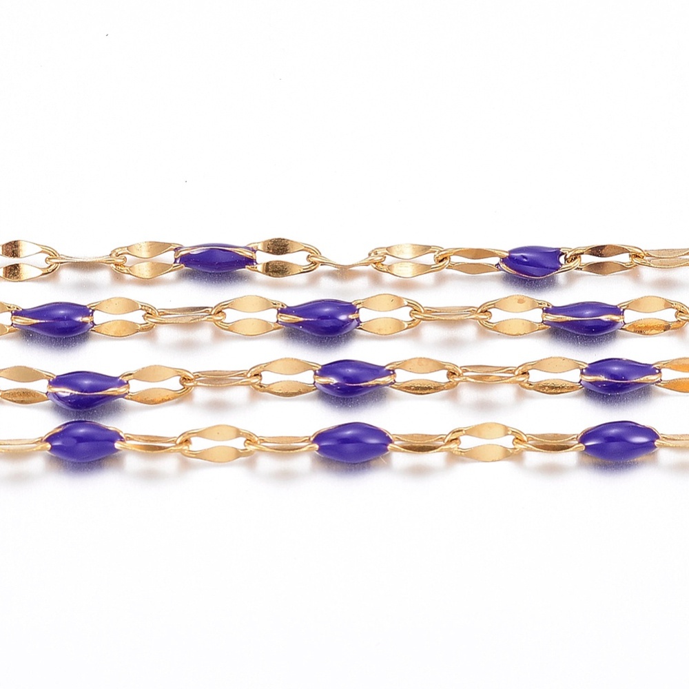 Gold Enamel Dapped Chain in Purple 