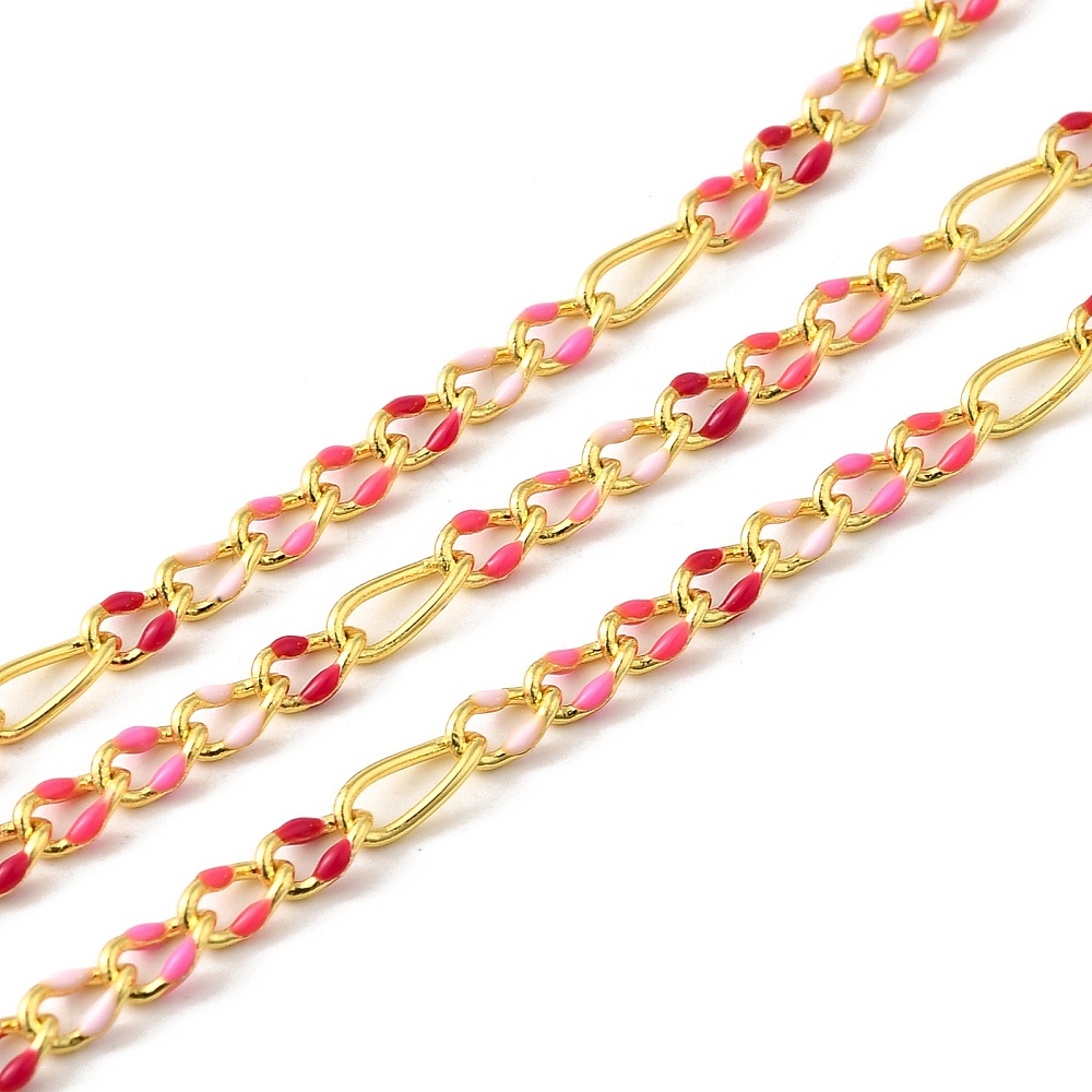 Triple Pink Figaro Chain 