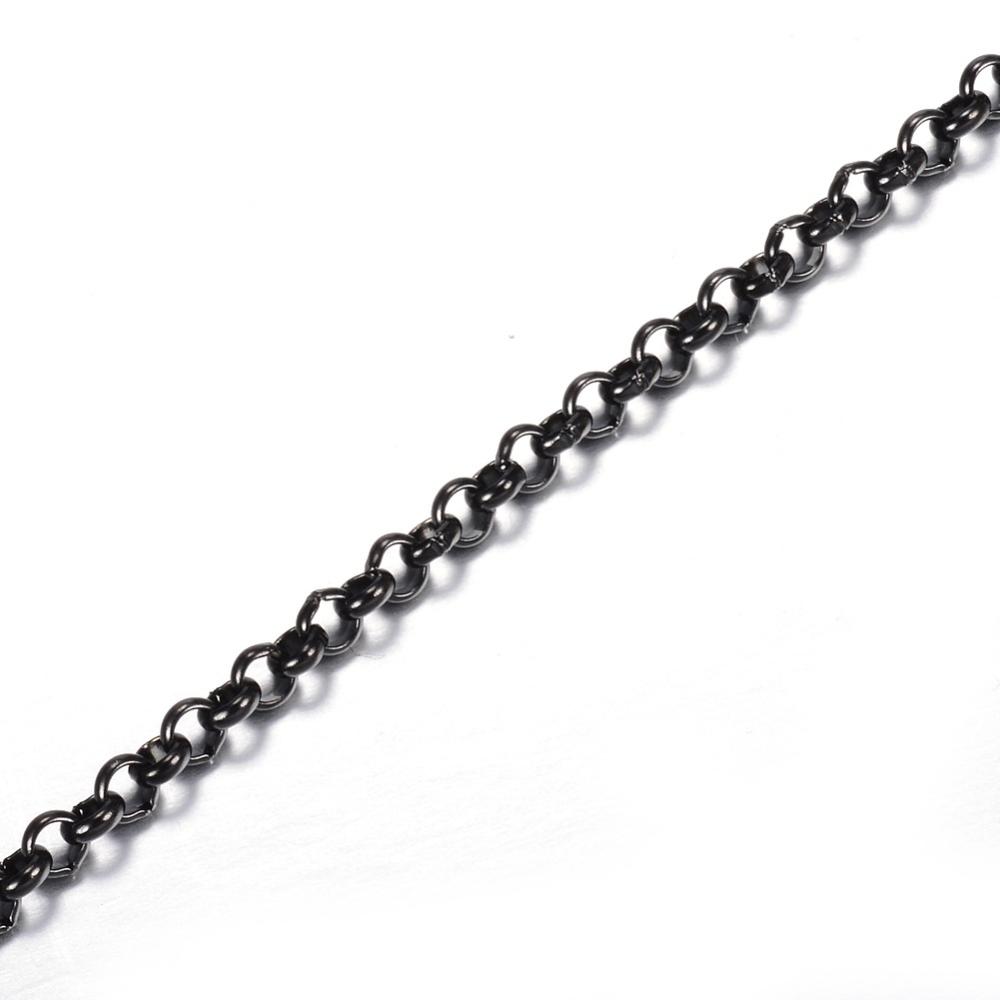 Black Stainless Rolo Chain