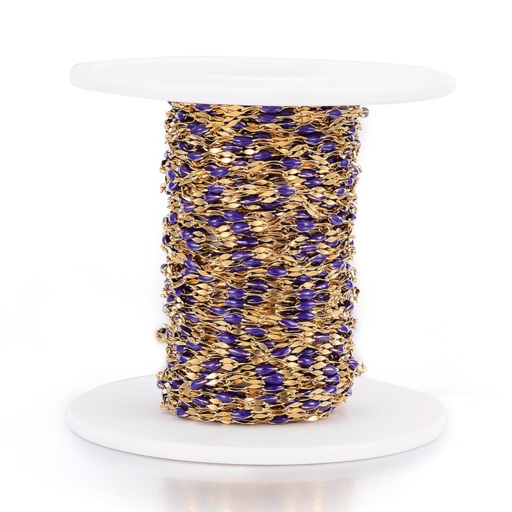 Gold Enamel Dapped Chain in Purple 