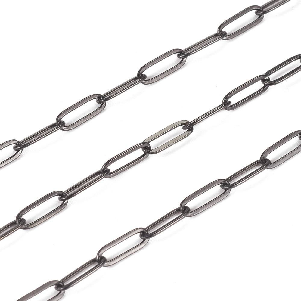 Black Stainless Paperclip Chain