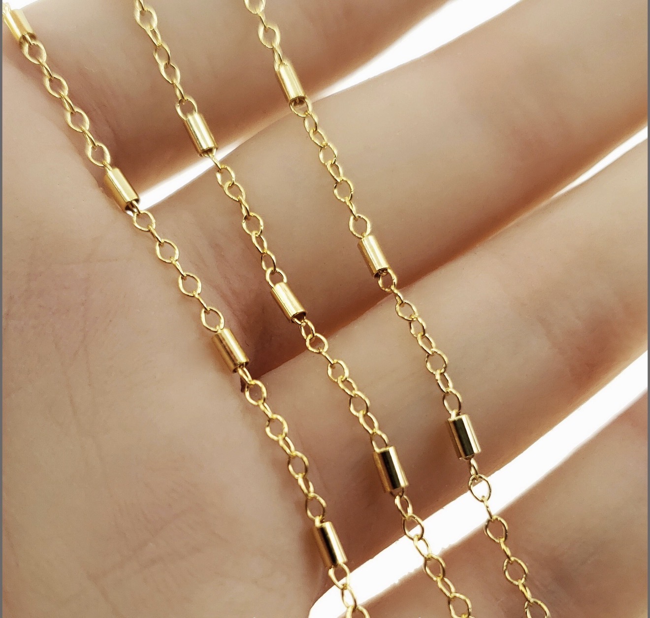 14k Gold Filled Tube Chain