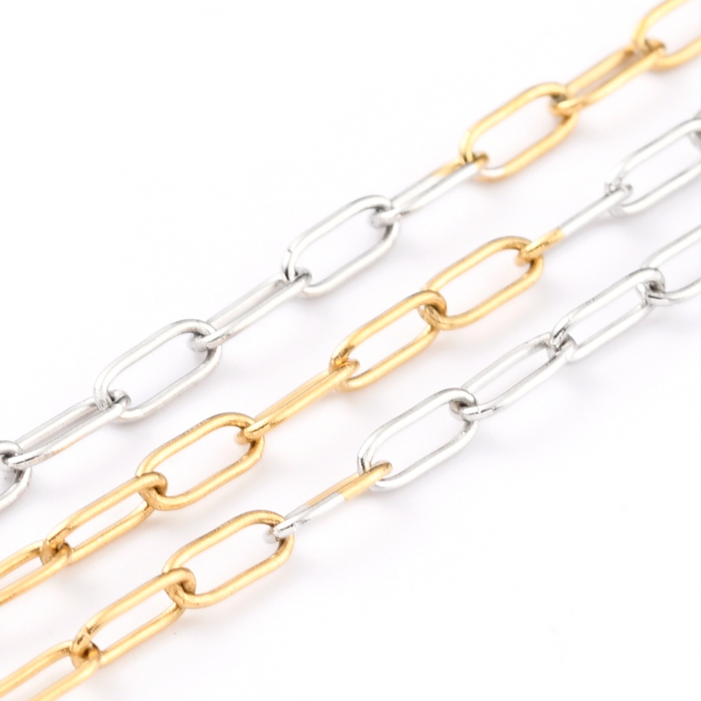 Two Tone Regular Paperclip Chain