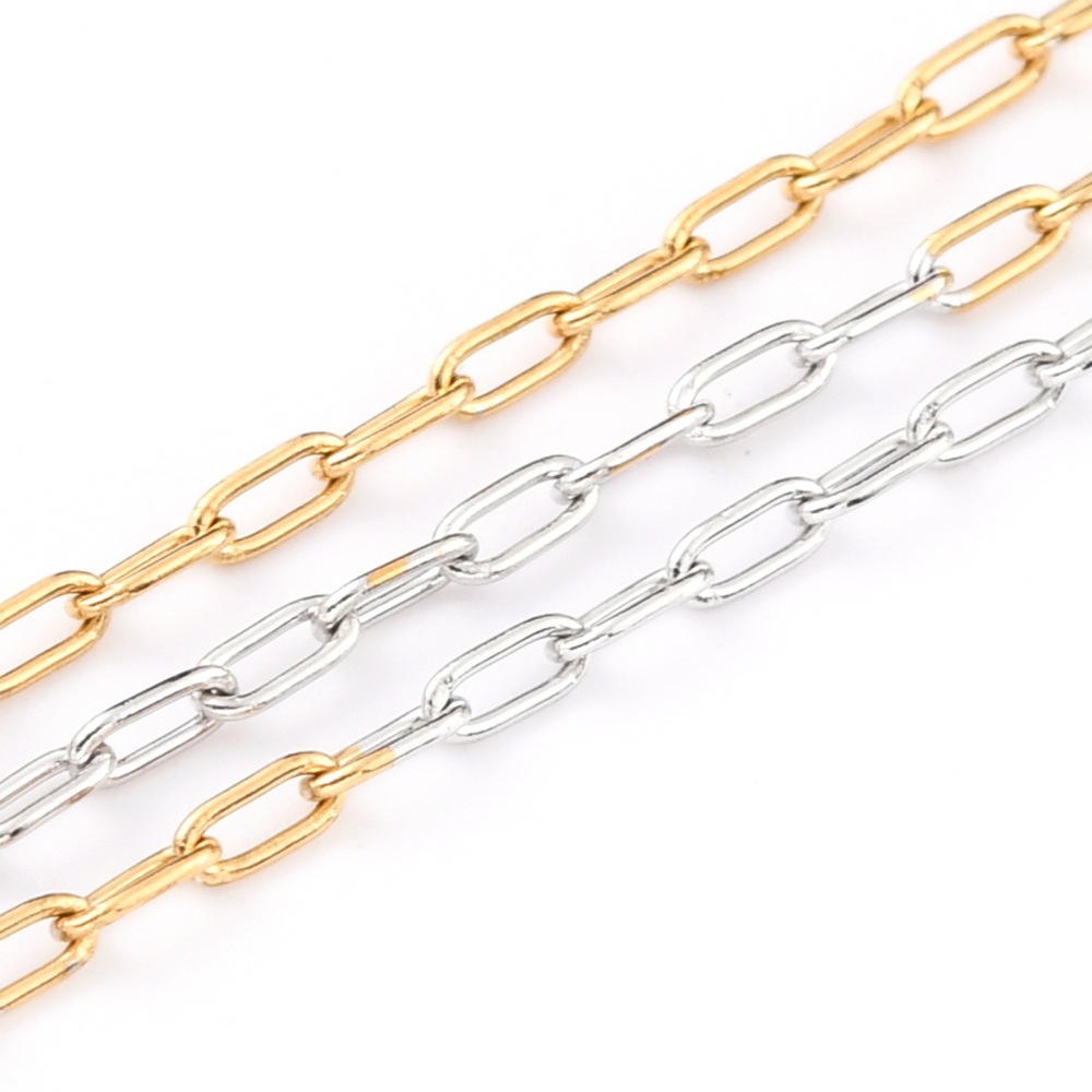Two Tone Small Paperclip Chain