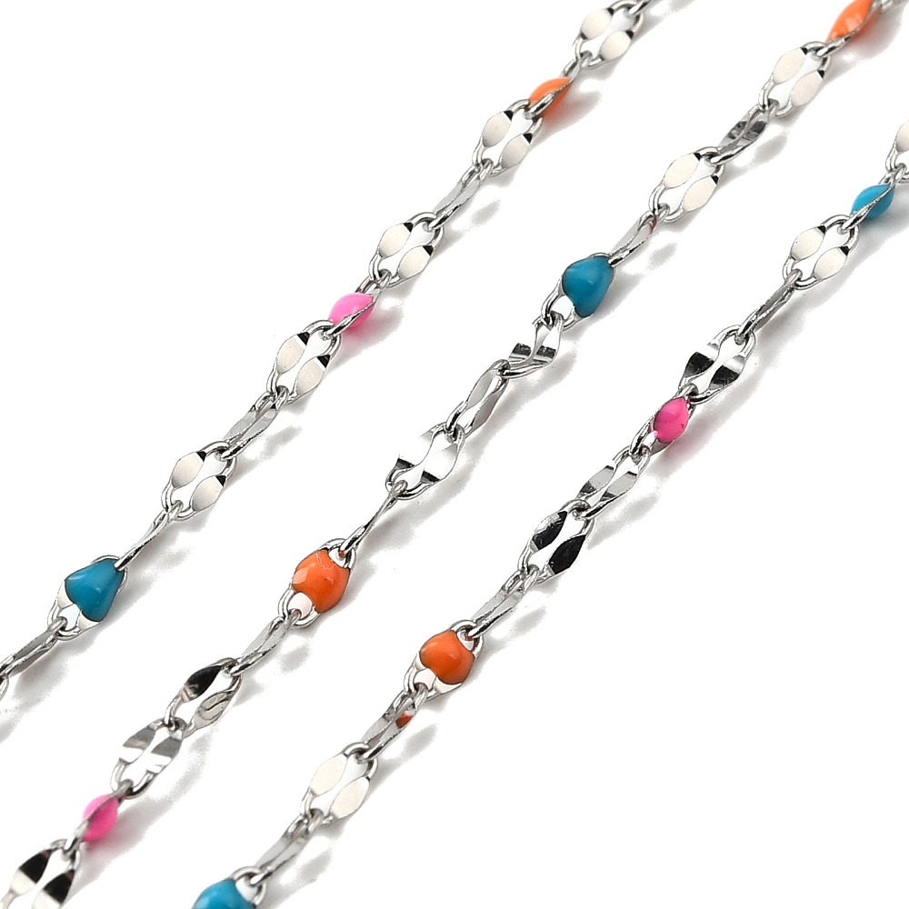 Silver Enamel Dapped Chain in Tropic