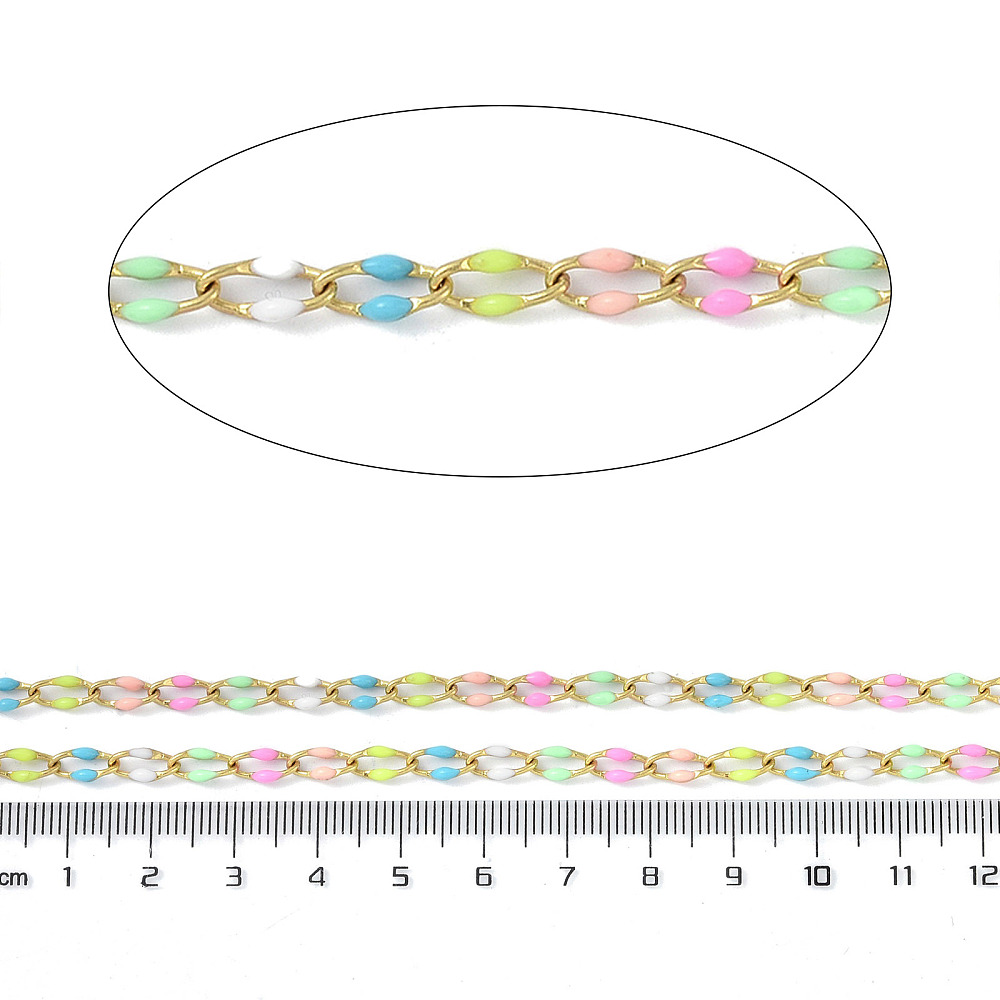 Gold Enamel Chain in Rainbow