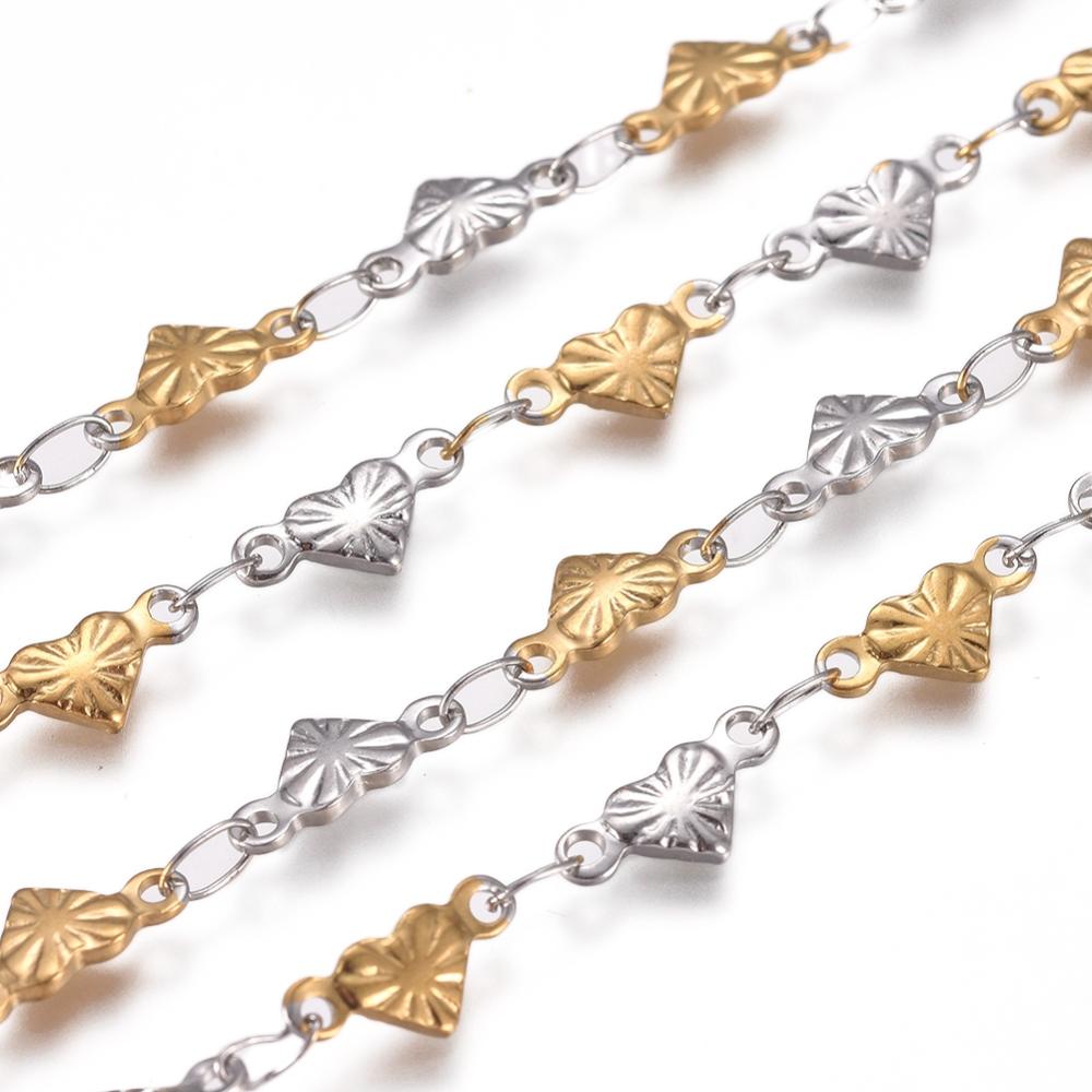 Two Tone Heart Link Chain