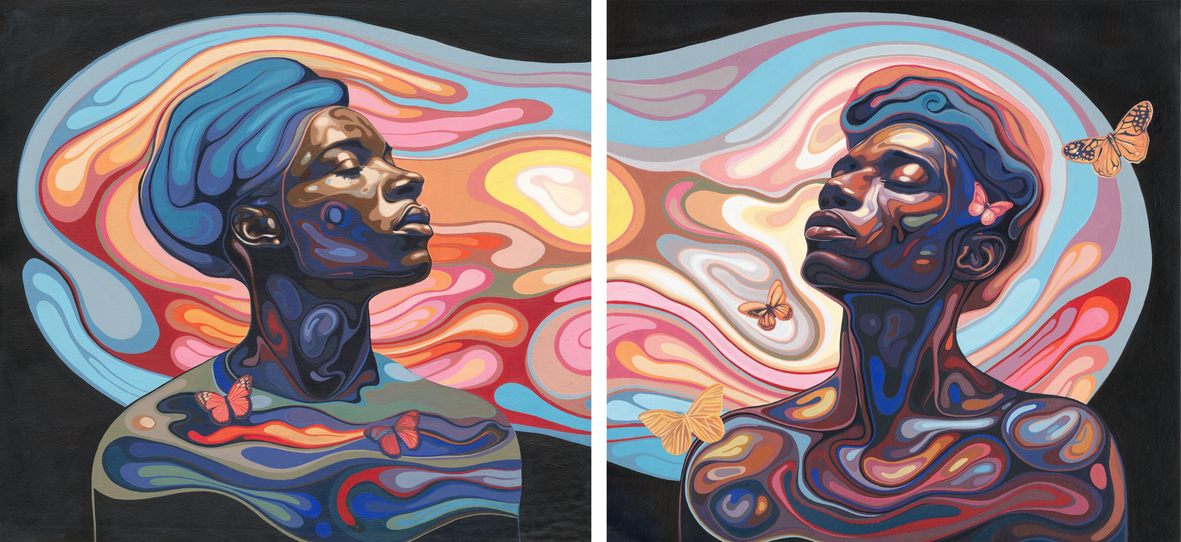 Flowers bloom and fade away (Diptych)