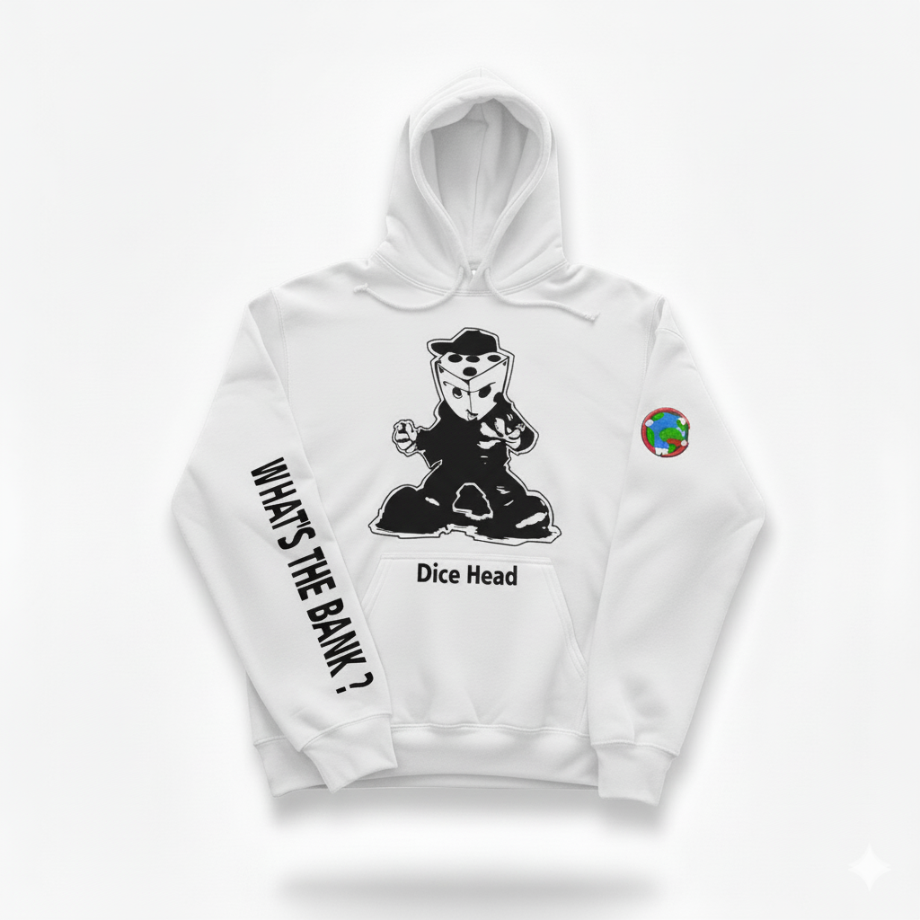 White Dice Head Hoodie