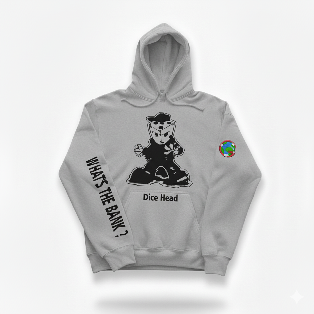 Grey Dice Head Hoodie
