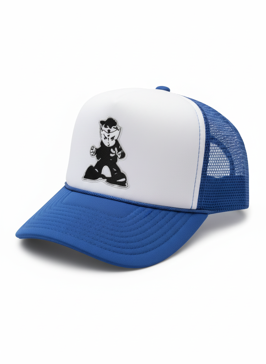 Blue and White Trucker Cap
