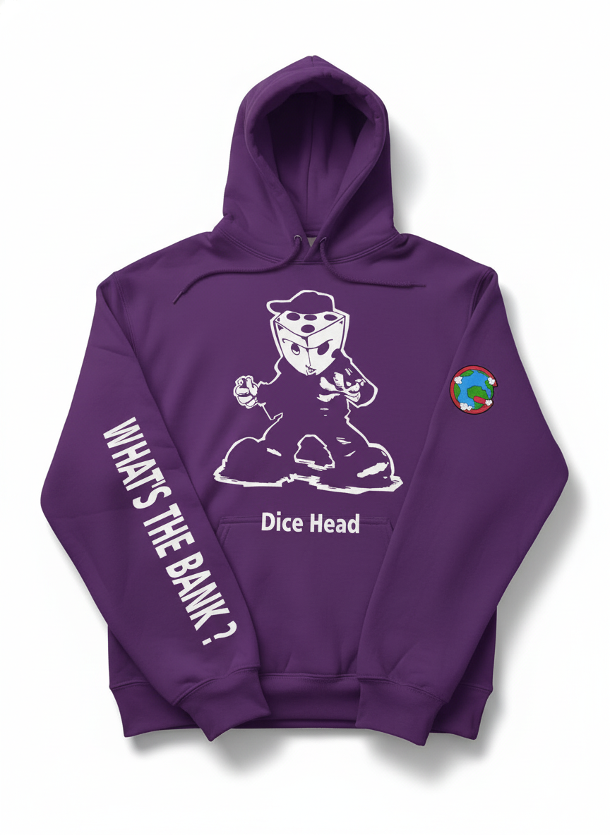 Purple Dice Head Hoodie