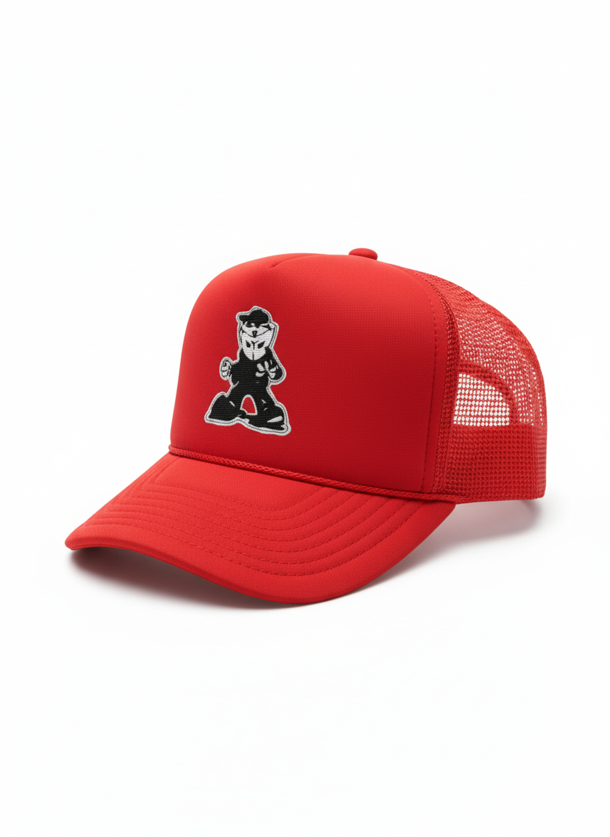 Red Mesh Trucker Cap