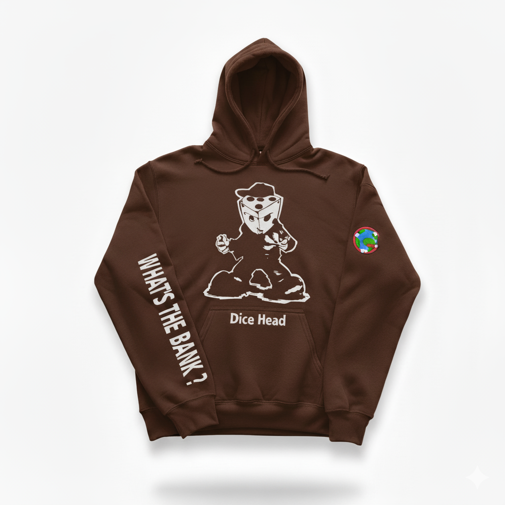Brown Dice Head Hoodie