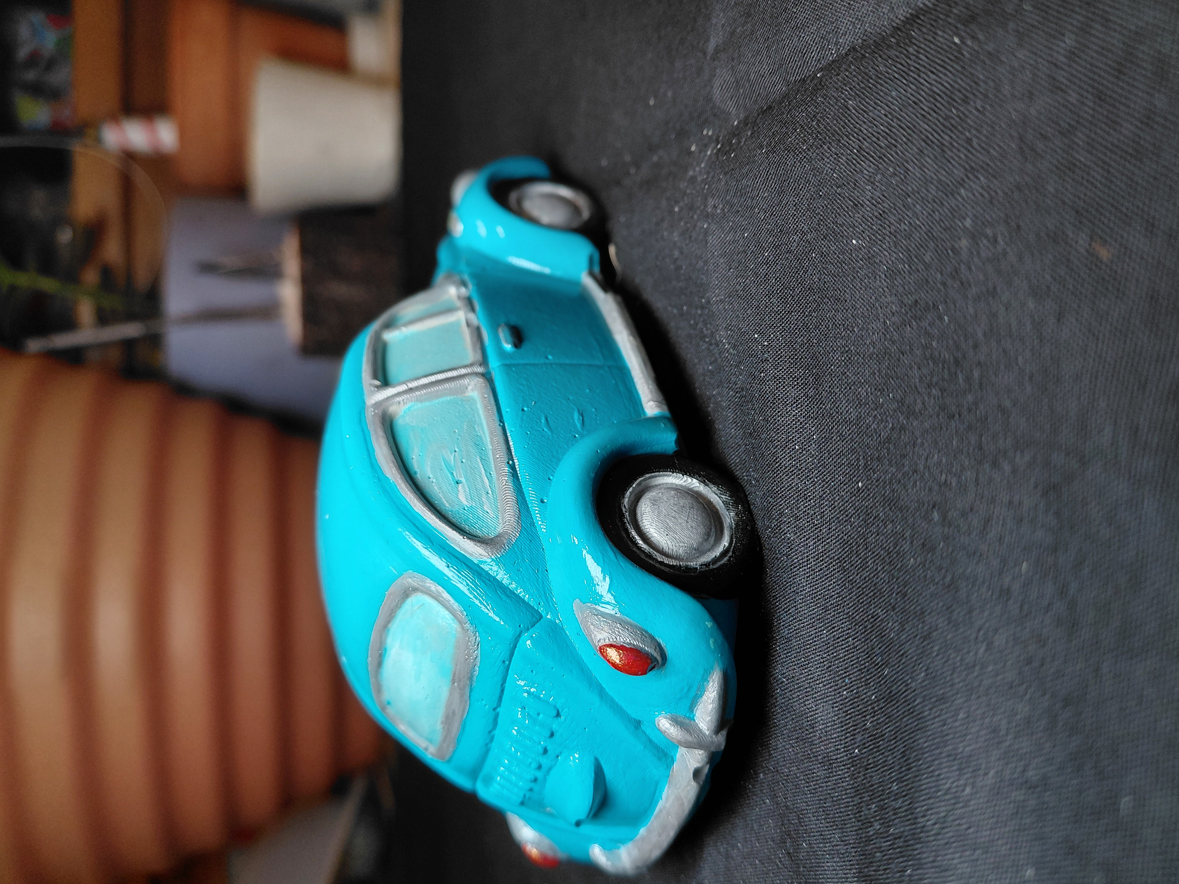 Vintage Hand Painted Concrete Car