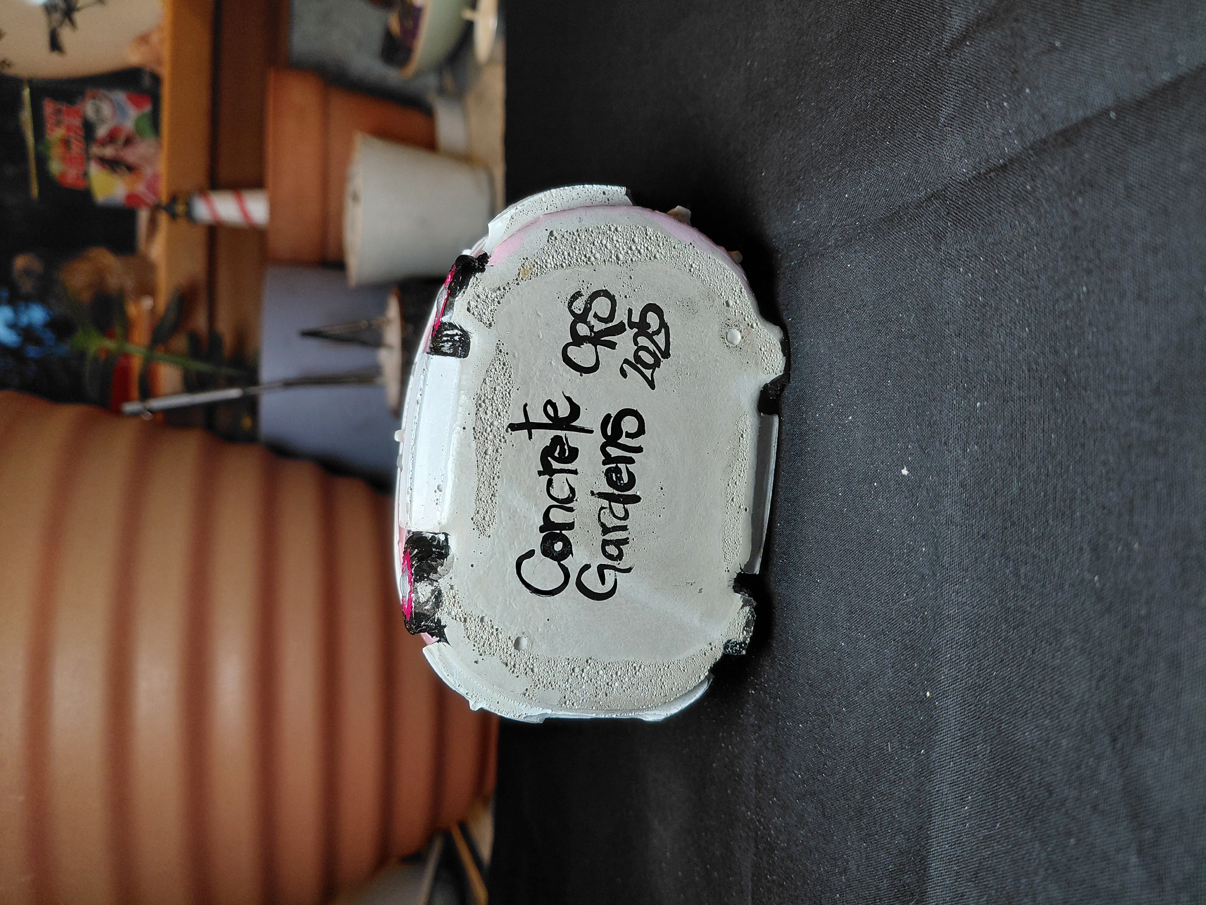 Retro Van Pot/Container Hand Painted Concrete