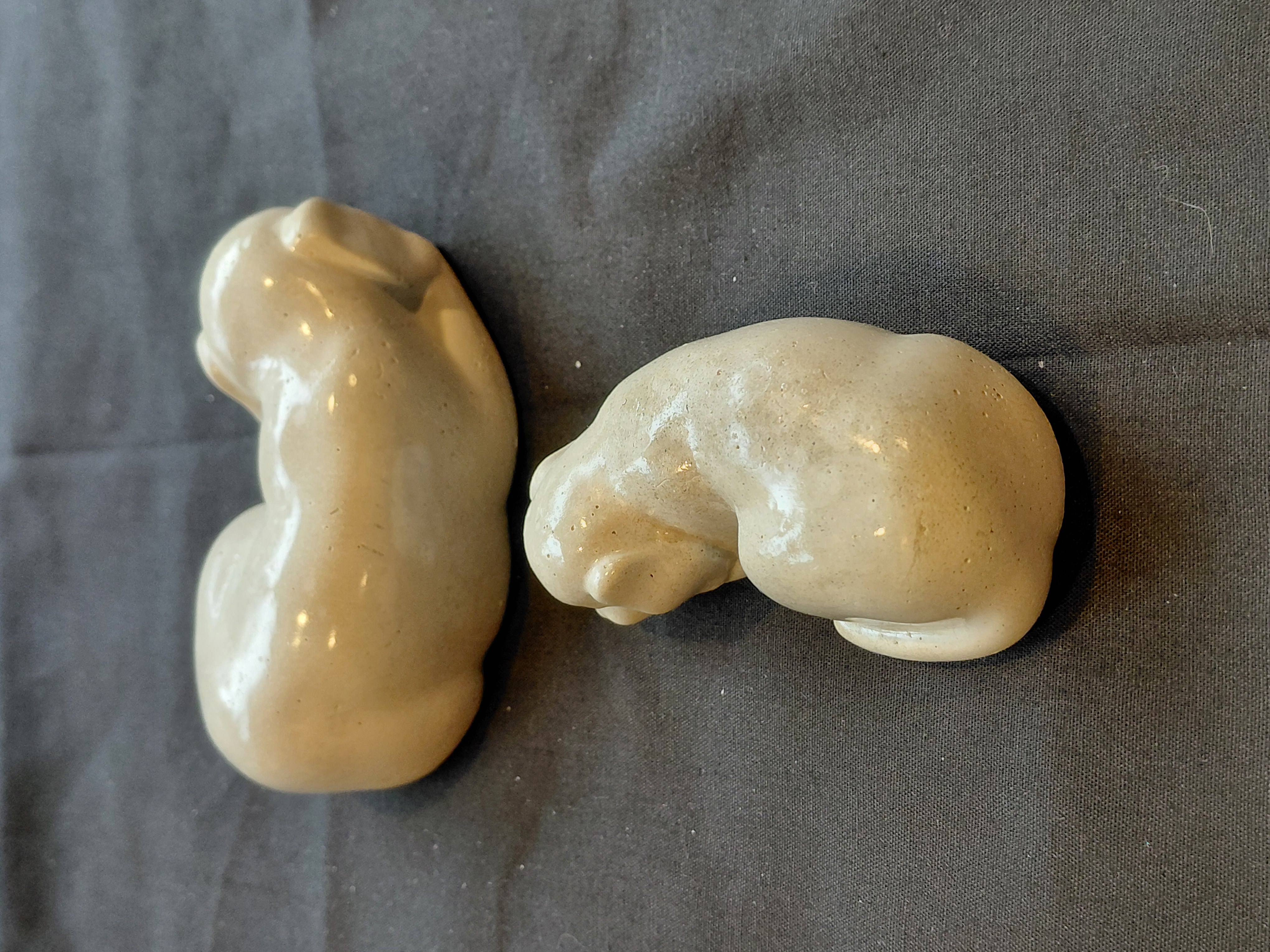 Set of Concrete Sleeping Dog Figurines