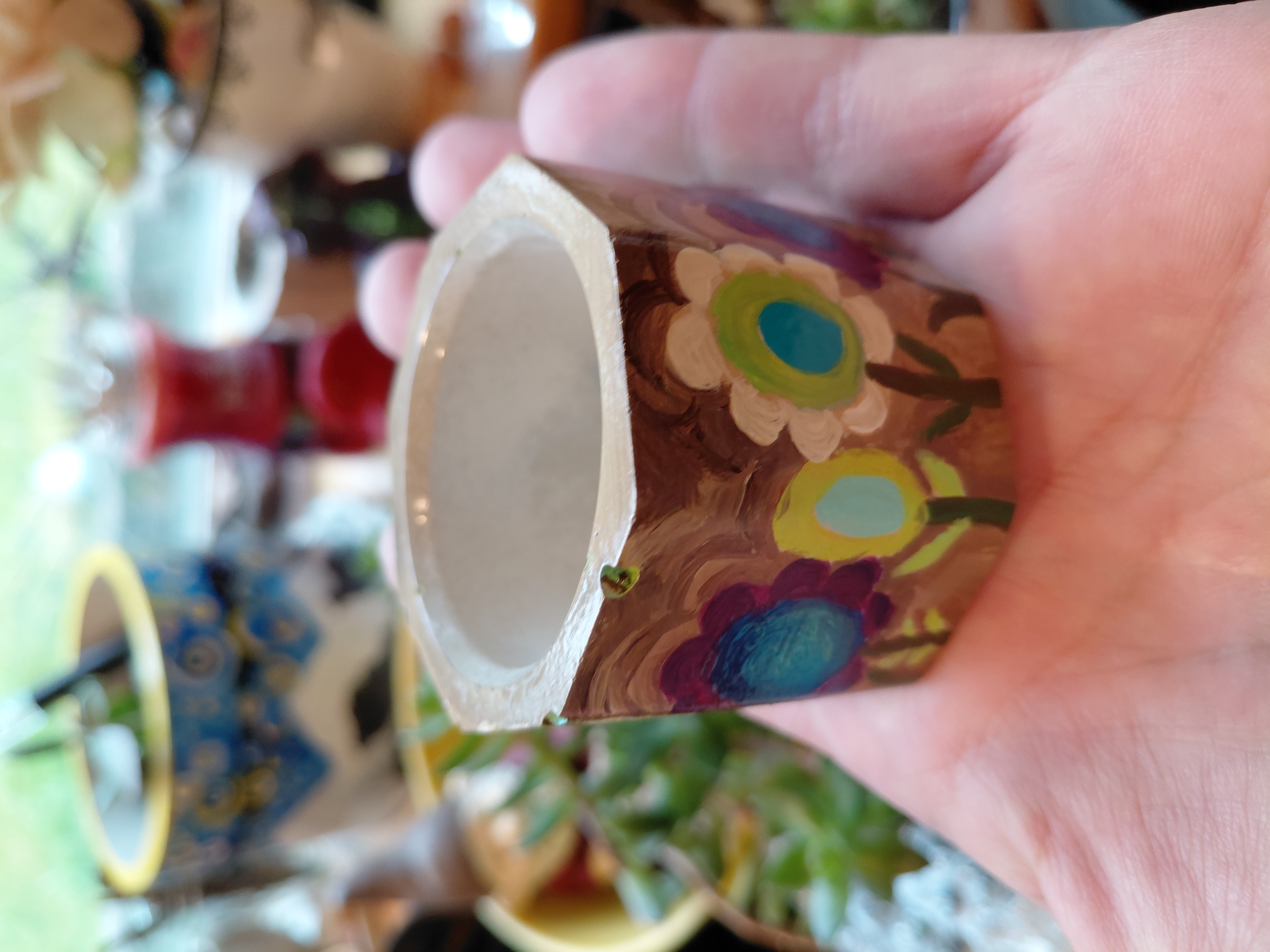 Tiny Painted Octagonal Pot 1.5" tall